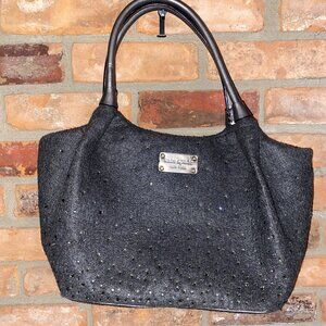 Kate Spade Felt Tote W/Sparkly Gems Handbag